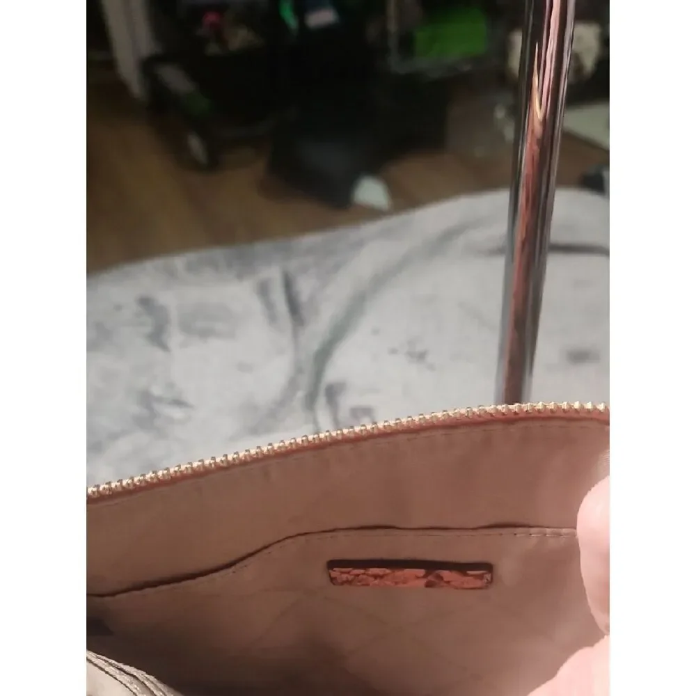Michael Kors Rose Pink Snake-Print Wristlet Clutch